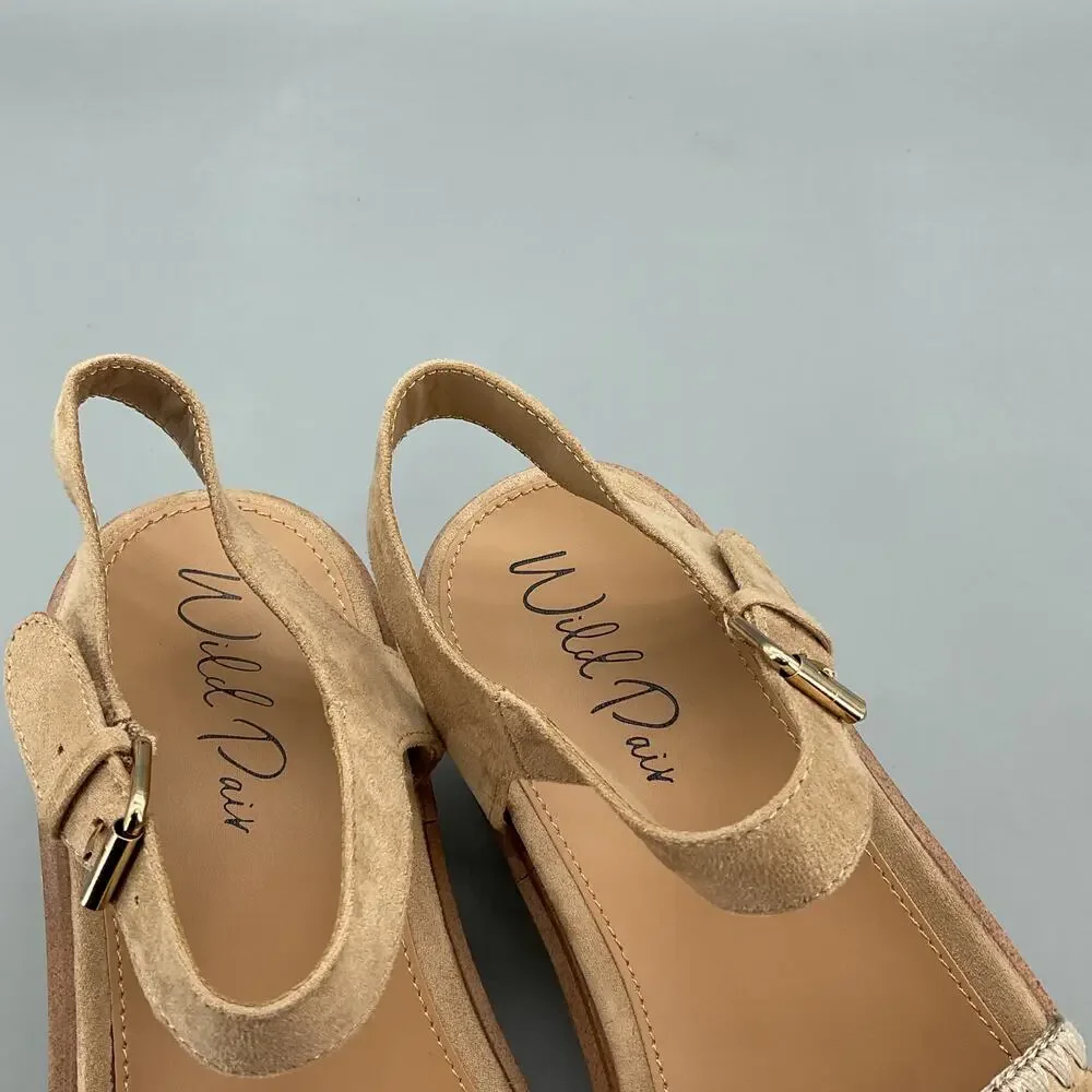NEW Wild Pair Women’s Milliee Platform Sandals Tan Size 9.5M